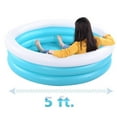 thumbnail image 7 of HIWENA Inflatable Kiddie Pool, 5ft Durable Kids Pool, Blue & White Round Baby Pool, 7 of 7