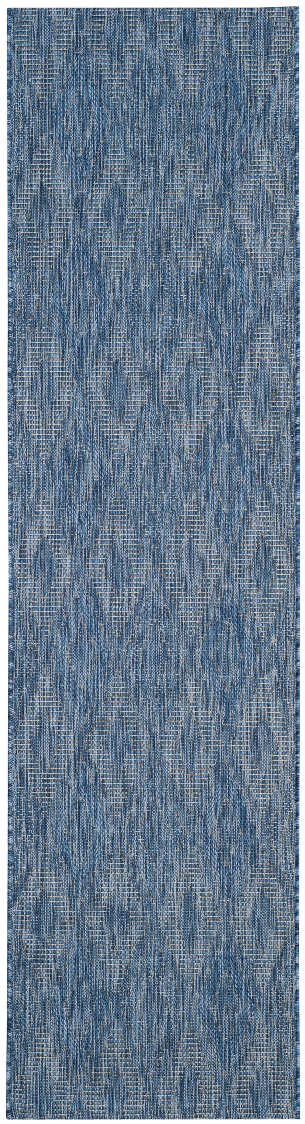 Safavieh Courtyard Teodor Geometric Indoor/Outdoor Runner Rug, Navy, 2'3" x 10'