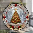 thumbnail image 3 of Puntoco Atrapasueños de árbol de Navidad: colgante decorativo con forma de disco y cuerda de acrílico con efecto de vidrio para ventana, 3 of 6