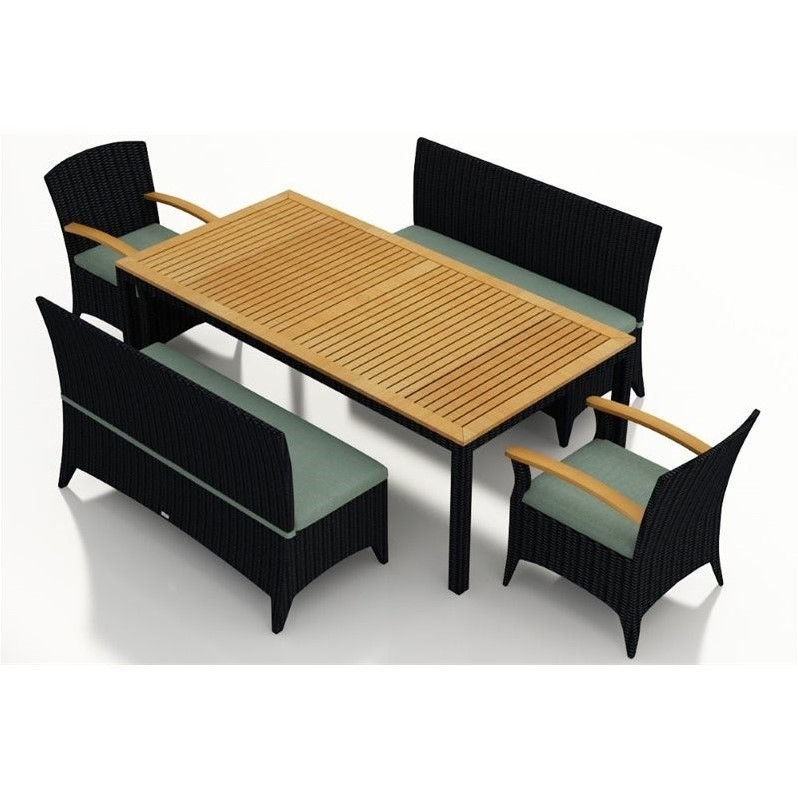 Harmonia Living Arbor 5 Piece Patio Dining Set in Canvas Spa