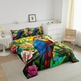 thumbnail image 3 of Erosebridal Cute Parrot Comforter Sets King Size, Wild Bird Comforters & Duvets, Pink Floral Bedroom Decor, Reversible 3-Piece, 3 of 8