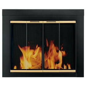 Pleasant Hearth Bi Fold Style Fireplace Glass Door Alton Black