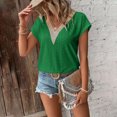 thumbnail image 4 of Admvng Tops For Women Trendy Fashion Summer V-Neck Solid Short Sleeve Casual Top Blouse S-3XL, 4 of 8
