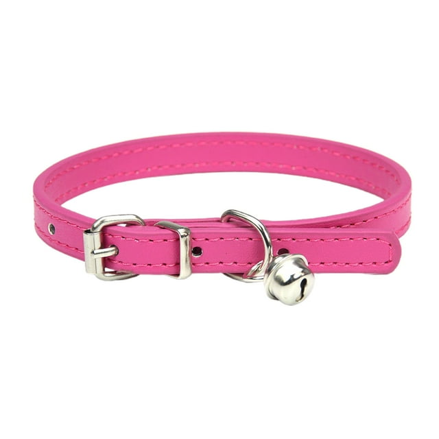 Minimalist Candy Color Pet Collar Adjustable Leather Neckband for Cats and Dogs with Secure Buckle Design
