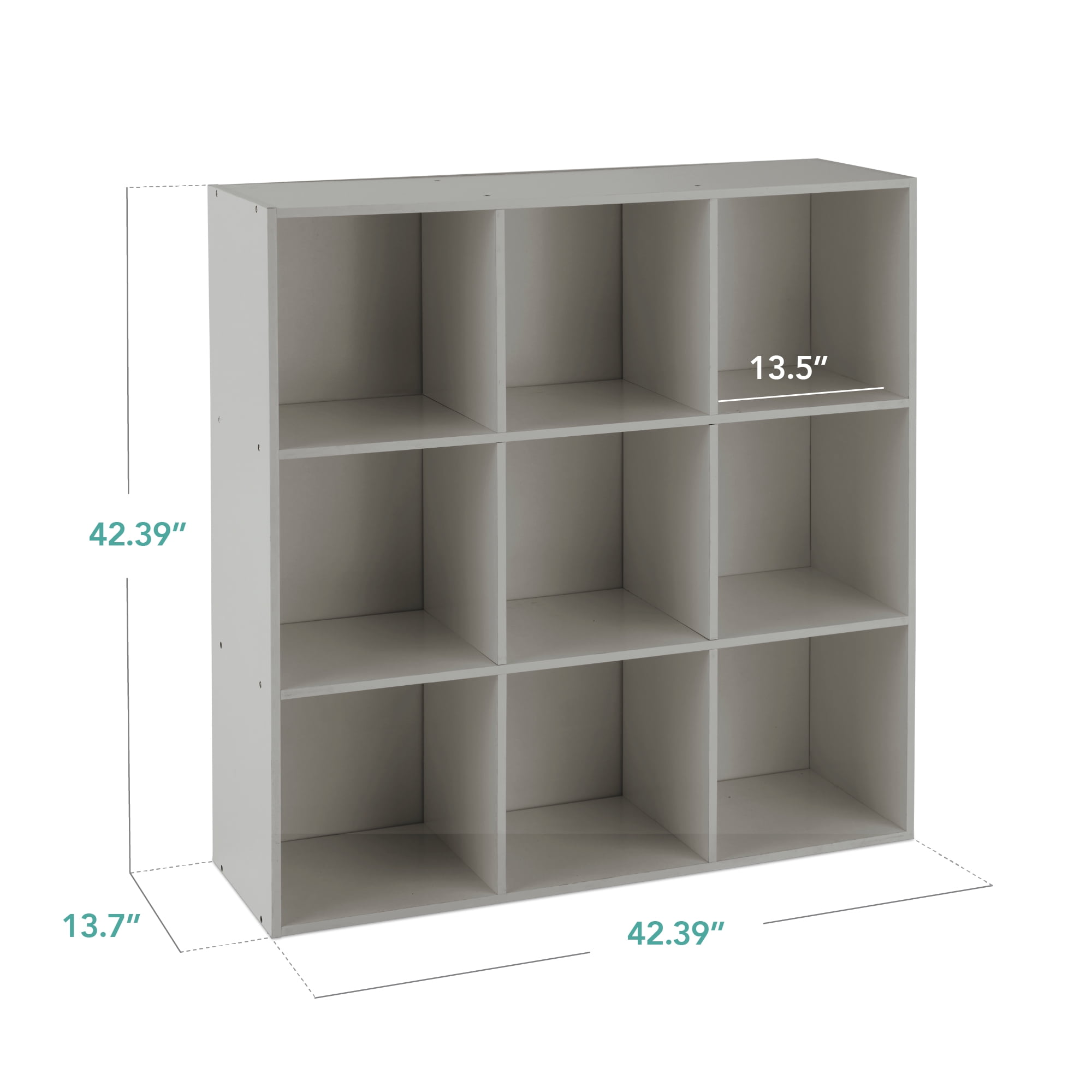 Best Choice Products 9-Cube Bookshelf, 13.5in Display Storage System, Organizer w/ Removable Back Panels - Gray