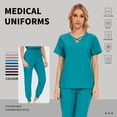 thumbnail image 2 of VIAOLI Womens Scrub Set - V-Neck Top and Elastic Waist Jogger Pants for Nursing Workwear, Multiple Colors, Sizes S-XXL, 2 of 6