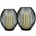 thumbnail image 3 of Staron Wrought Iron Lantern Candle Holder, Set of 2 Cage Decor with Different Sizes for Home, Vintage Candlelight Accessory, 3 of 6