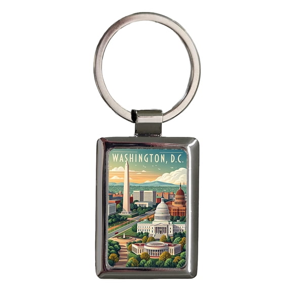 Washington D.C. Beautiful Scene Metal Rectangle Keychain
