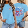 thumbnail image 2 of WERYOUNG Stars And Stripes Graphic T Shirt For Women Short Sleeve Crew Neck Patriotic Tee Fourth Of July USA Celebration T-Shirts Holiday Party Versatile Tops L, 2 of 4