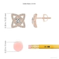 thumbnail image 3 of ANGARA Natural 0.32 Ct. Diamond Halo Earrings in 14K Rose Gold for Women, 3 of 7