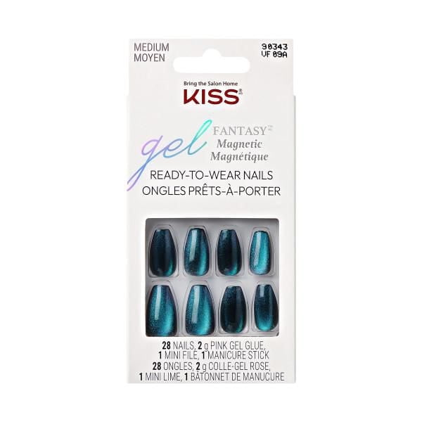 KISS Gel Fantasy Magnetic - Fake Nails - Chameleon - Coffin - Medium - 28 count, KISS Gel Fantasy Magnetic
