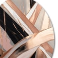 thumbnail image 3 of Designart "Metallic Elegance Stripes and Circles II" Abstract Marble Metal Round Wall Art, 3 of 5