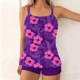 thumbnail image 5 of QQAMB Tankini Swimsuits Two Piece Tummy Control Bathing Suits Blouson Swim Tank Top with Boy Shorts Multicolor L, 5 of 7