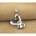 thumbnail image 2 of EOEMY 925 Sterling Silver Plating Fashion Women Double Heart Lovers Jewelry Pendant, 2 of 5