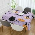 thumbnail image 2 of Yayeee Tablecloths 60" x 60" Rectangle Wrinkle Resistant Party Table Cover, Light Purple Halloween Black Cat, 2 of 8