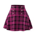 thumbnail image 3 of Labakihah Plaid Skirts For Women Women Fashion Casual Lattice Printing A-Line Mini Skirt Hot Pink, 3 of 7