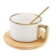 thumbnail image 2 of Paquete con 24 piezas de Taza de cerámica base de bambú y cuchara blanco 9.2 x 6.3, 2 of 7
