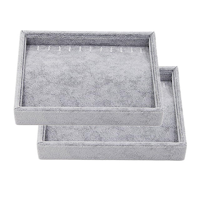 Estuche de Bandeja de Exhibición de Joyería Apilable Sunnimix Gris Bandeja de terciopelo para joyas