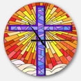 thumbnail image 1 of DesignArt Grande Horloge Murale Style Vitrail Croix Sainte, 1 of 2