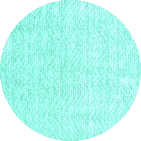 Ahgly Company Indoor Round Solid Turquoise Blue Modern Area Rugs, 7' Round