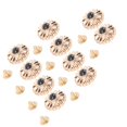 thumbnail image 1 of Botón Trasero De Rosca, Conchos Vintage Negro Turquesa Exquisita Flor Dorada De 10 Piezas Para Bolso Bolso, 1 of 7
