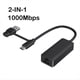 thumbnail image 2 of Tarjeta de Red 2 en 1 de 1000 Mbps, Adaptador USB Tipo C A RJ45, Convertidor de Tarjeta de Red USB 3.0 para PC y Portátil., 2 of 5