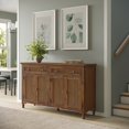 thumbnail image 3 of Jofran 58" Slat Panel Door Sideboard Cabinet - Transitional Storage, Adjustable Shelves, 3 of 9