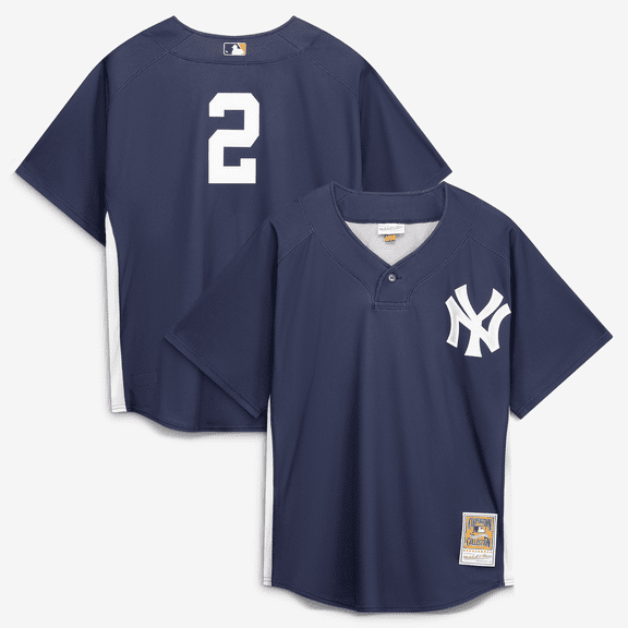 Men's Mitchell & Ness Derek Jeter Navy New York Yankees Authentic Batting Practice Jersey