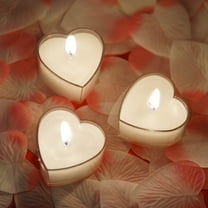 Efavormart 12 Pack White Heart Shaped Tea Light Candles Birthday, Proposal, Wedding, Party, Engagement, and Table Decor