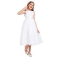 thumbnail image 6 of IBTOM CASTLE White First Communion Dresses for Girls Lace Flower Wedding Bridesmaid Pageant Birthday Baptism Party Formal Maxi Tulle Gown 7-8 Years White - Sleeveless, 6 of 8