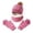 Hot Pink, variant on PureCasa Kids Winter Hat Gloves Scarf Set Solid Color Fleece Lined Cable Hat Gloves Scarf Three-Piece Set Kids Winter Holidays Gift