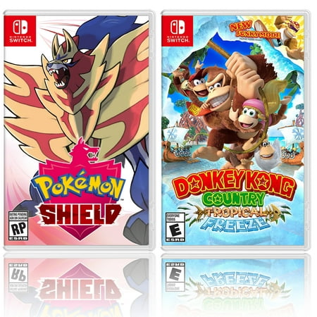 Nintendo Pokemon Shield Bundle with Donkey Kong Country: Tropical Freeze