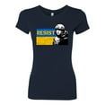 thumbnail image 2 of Support Ukrainian Flag Zelensky RESIST Womens Slim Fit Junior Tee, Navy, Medium, 2 of 4