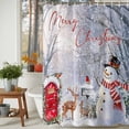 thumbnail image 2 of Merry Christmas Shower Curtain, 72" x 72", Xmas Tree Snowman Elk Winter Bird Waterproof Bathroom Curtain Washable Shower Curtain Set with 12 Hooks, 2 of 6