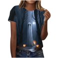 thumbnail image 2 of VKOYWKM Halloween Tshirts for Women Ghost Graphic Tees Crew Neck Loose Fit Short Sleeve T-Shirts Holiday Party Tops, 2 of 6