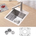 thumbnail image 1 of Gunmetal  Kitchen Sink Topmount Drop in Stainless Steel Single Bowl Kitchen Gauge Extra-Thick Modern Bar Prep RV Laundry Sinks with Dish Grid and Basket Strainer, 1 of 6
