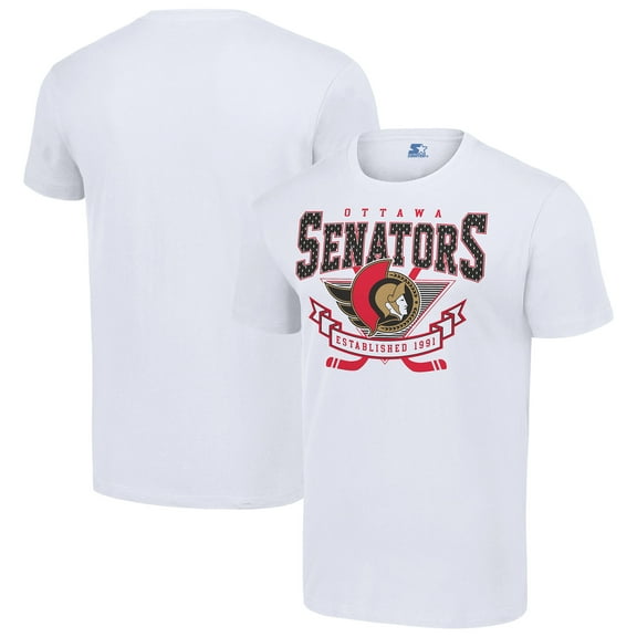 Men's Starter White Ottawa Senators Team Logo Graphic T-Shirt