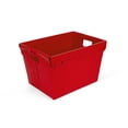 thumbnail image 3 of Hudson Exchange 18.25 x 13.25 x 11.75 (3 Pack) Corrugated Space Age Handled Storage Container Mail Tote, Red, 3 of 6