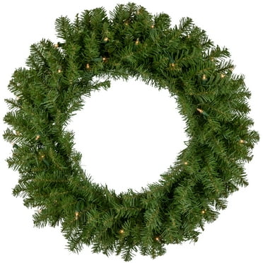 Northlight Pre-Lit Rockwood Pine Artificial Christmas Wreath - 24" - Clear Lights