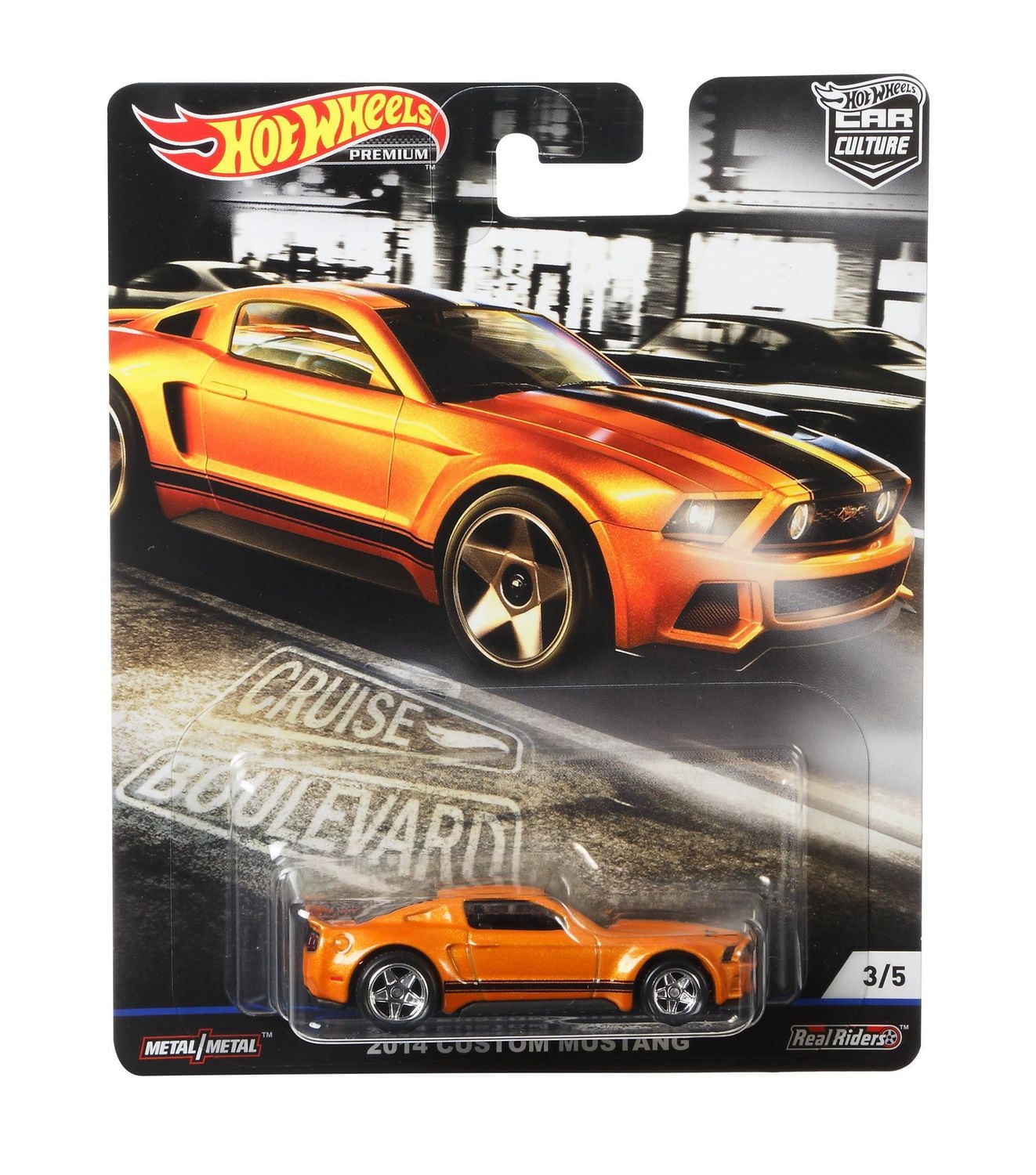 Hot Wheels '14 Custom Mustang Vehicle Premium Collection of Car Culture Favorites!