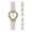 Gold Pink, variant on Women’s 2pc Watch & Bracelet Set; 25mm Heart Case, Metal Bracelet, Gold, FMDAL1224