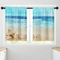 thumbnail image 4 of Beach Sea Shells Ocean Kitchen Curtains, Summer Starfish Tropical Short Window Curtains Set of 2, Window Treatment Tier Curtains for Kitchen Over Sink Bathroom Dining Room Decor (26x36 Inch), 4 of 6