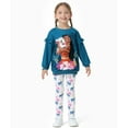thumbnail image 6 of Disney Princess Toddler Girls Ruffle Sweatshirt and Leggings Moana Graphic Teal Outfit 2-Piece Set 3-4Y, 6 of 12
