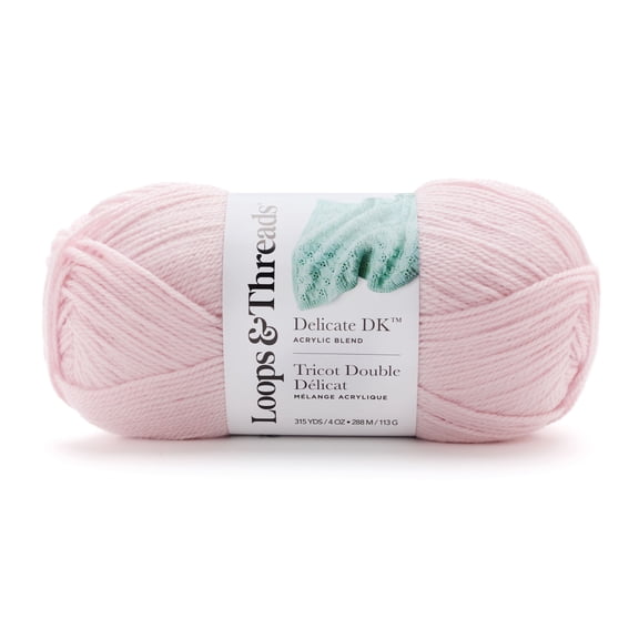 Baby Cuddles Yarn by Loops & Threads - Yarn for Knitting - Crochet - Weaving - and Arts & Crafts - Pink - Acrylic - Polyamide - 4 oz
