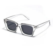 Square Retro Polarized Dark Gray Trendy Rectangle Shades Beach Sunglasses