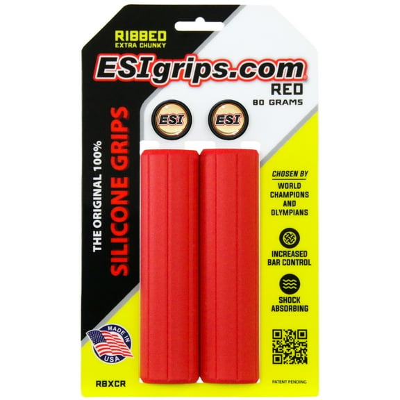 ESI Grips MTB Ribbed Extra Chunky Silicone Grips Red