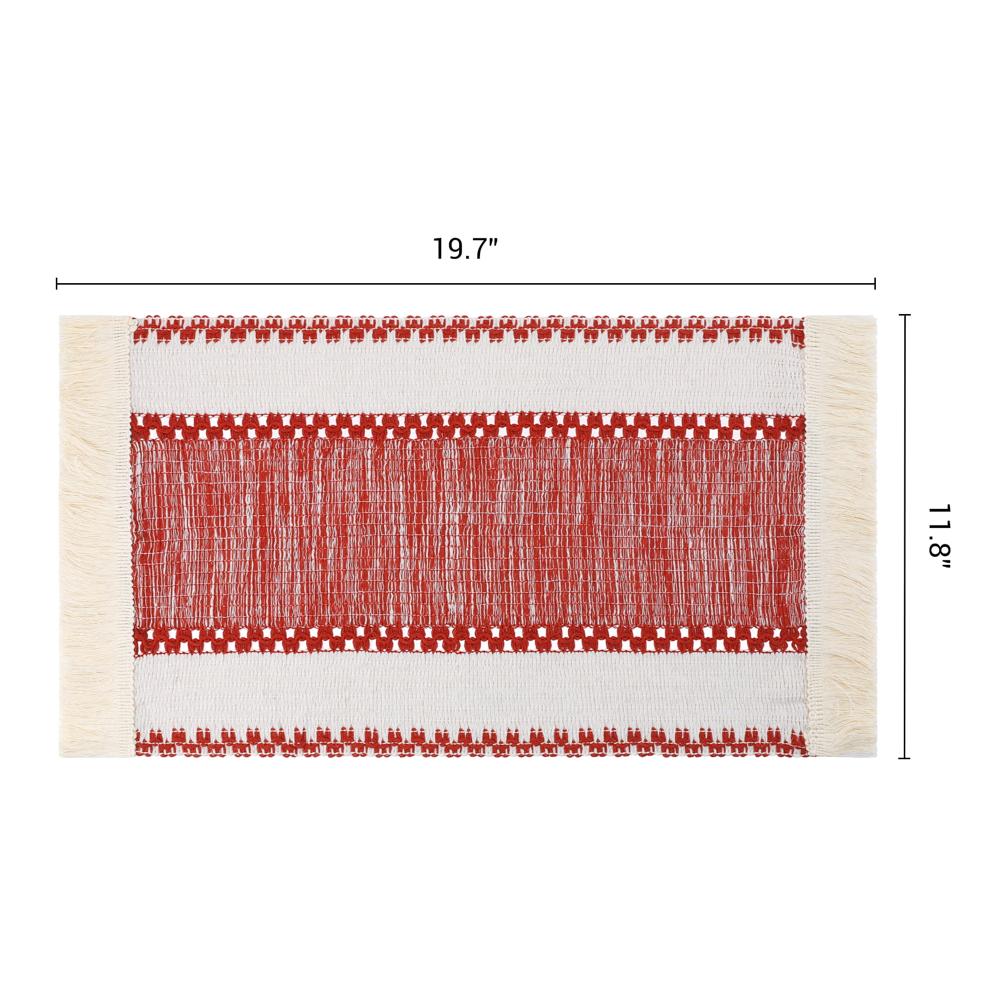 Unique Bargains Farmhouse Placemats 6pcs Placemats Red 19.7"x11.8"