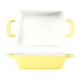 thumbnail image 1 of Minimalist Ceramic Double-Handled Baking Pan Rectangular Household Tableware Oven Microwave, 1 of 5