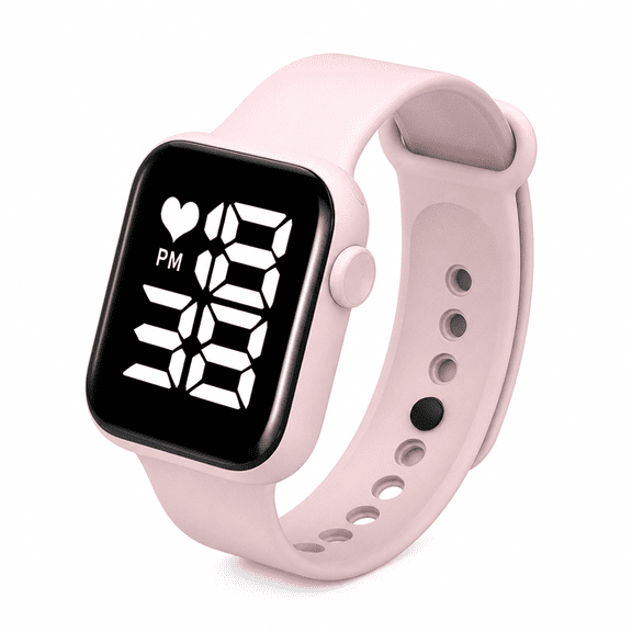 AURENIX Digital Watch,Large Dial Display Digital Watch Womens,Night Light Function Wearable Comfort Digital Watch Men,Pink