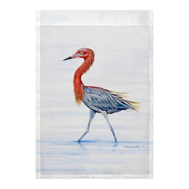 Betsy Drake FL820 Drapeau Aigrette Rougeâtre - 12.5 x 18 Po.
